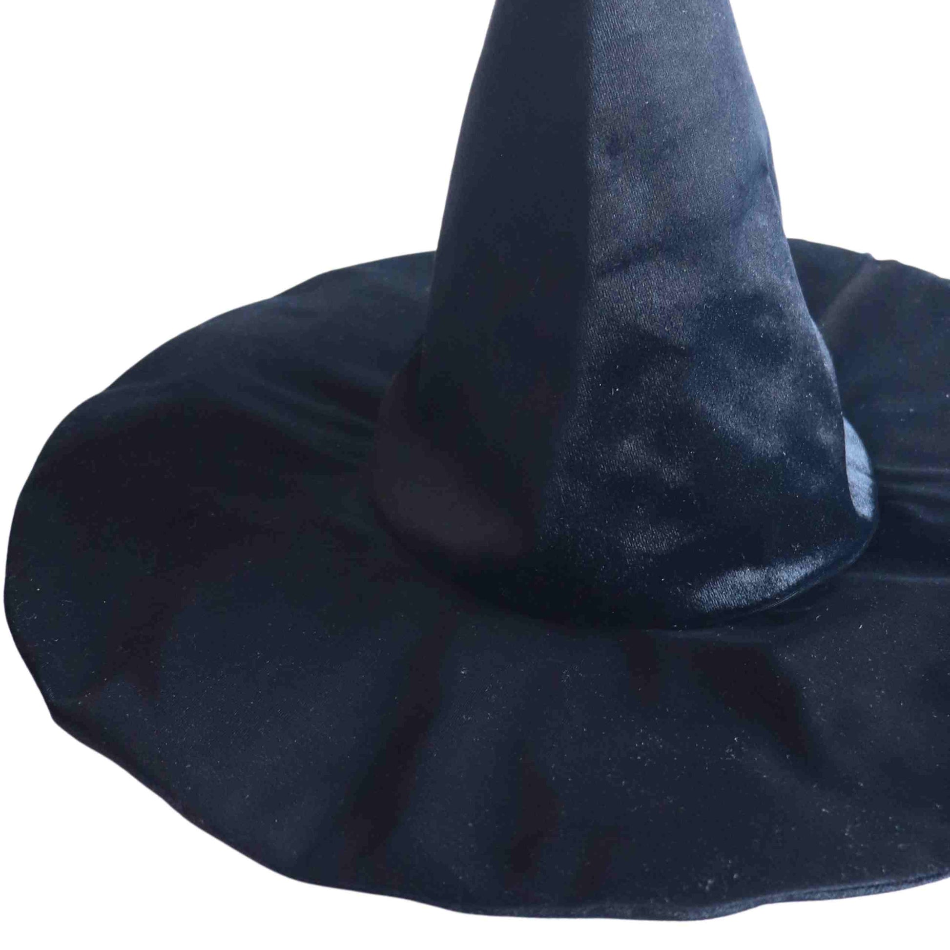 a black witches hat on a white background