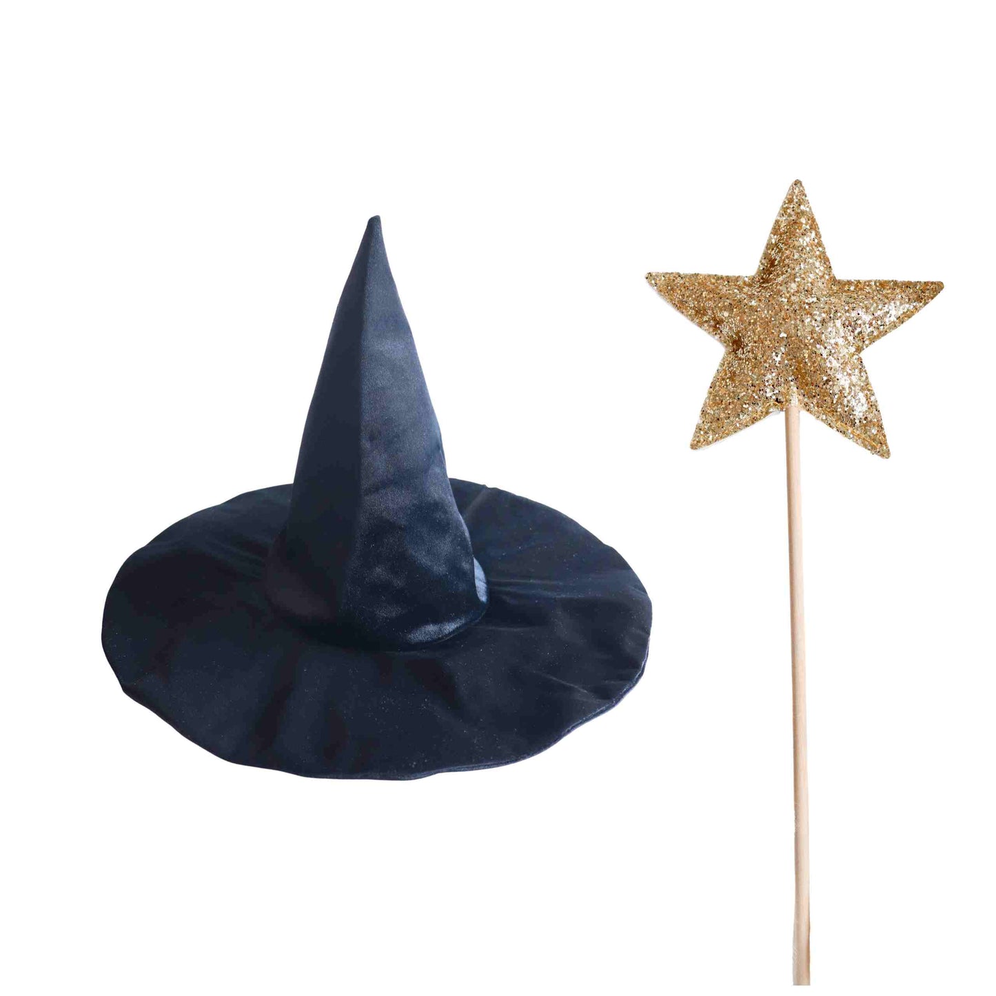 a hat and a wand with a star on it