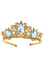 Princess Tiara Crown -  Gold Three Blue Gems